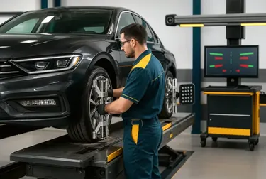 Serviço alinhamento de rodas de O Polo Borracharia Guarujá em Guarujá